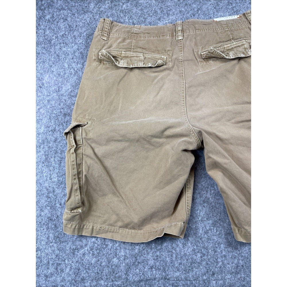 American Eagle Cargo Shorts Mens 36 Beige Broken In Streetwear Grunge Distressed - Picture 10 of 13